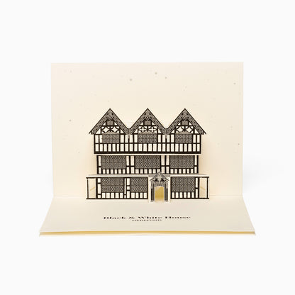 Hereford Black and White House Pop-Up Card by PaperLandmarks Cream