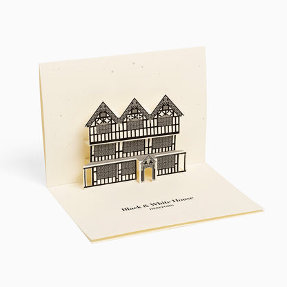 Hereford Black and White House Pop-Up Card by PaperLandmarks Cream