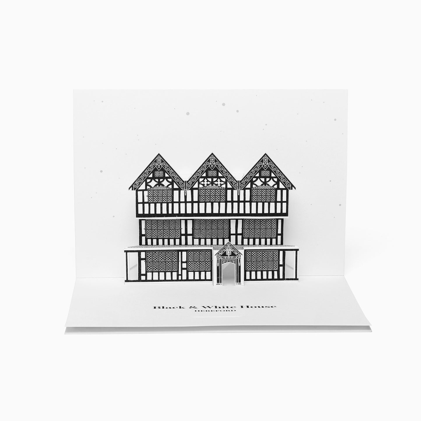 Hereford Black and White House Pop-Up Card by PaperLandmarks White