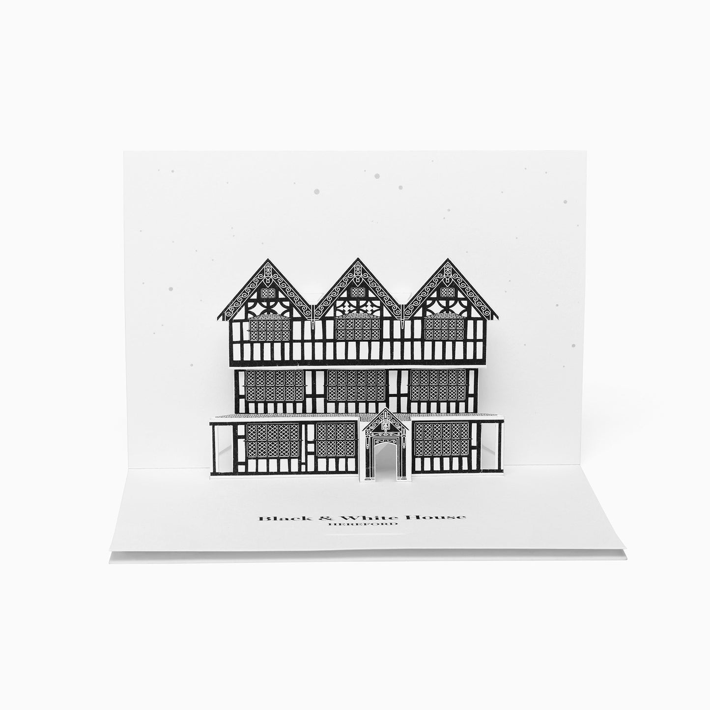 Hereford Black and White House Pop-Up Card by PaperLandmarks White