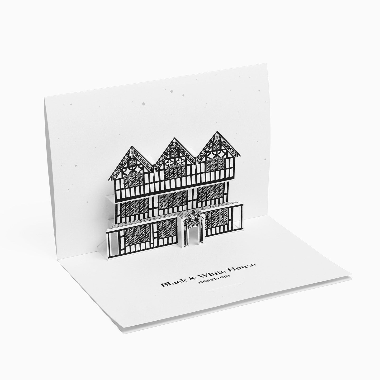 Hereford Black and White House Pop-Up Card by PaperLandmarks White