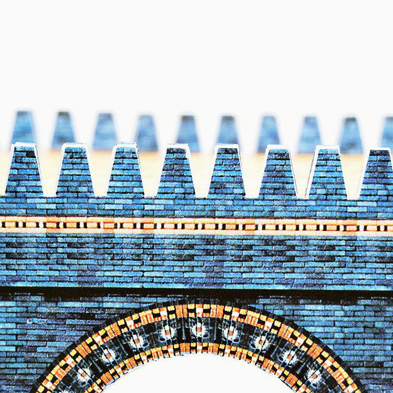 Ishtar Gate Paper Model by PaperLandmarks Upper Part