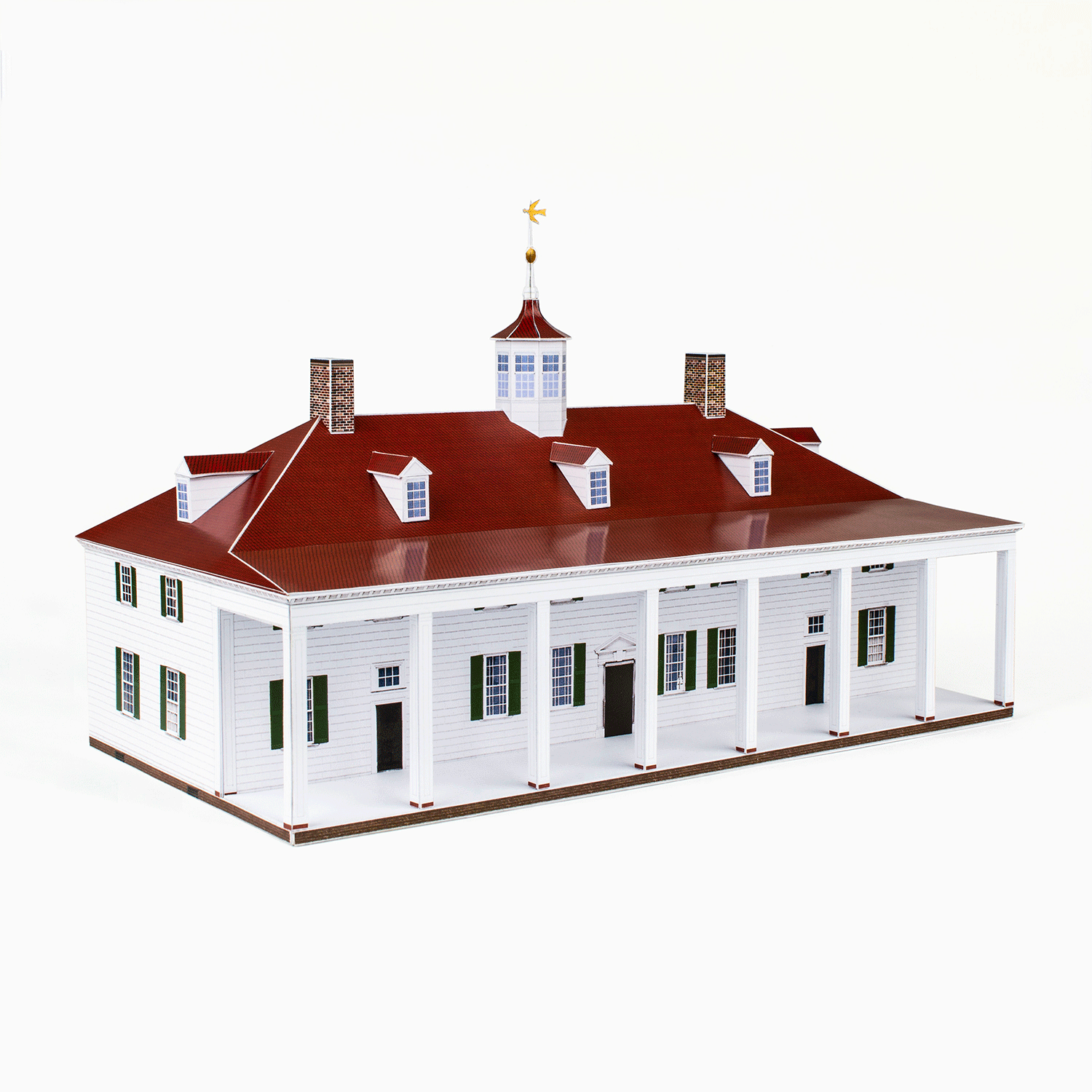 Mount Vernon Paper Model by PaperLandmarks East Front View