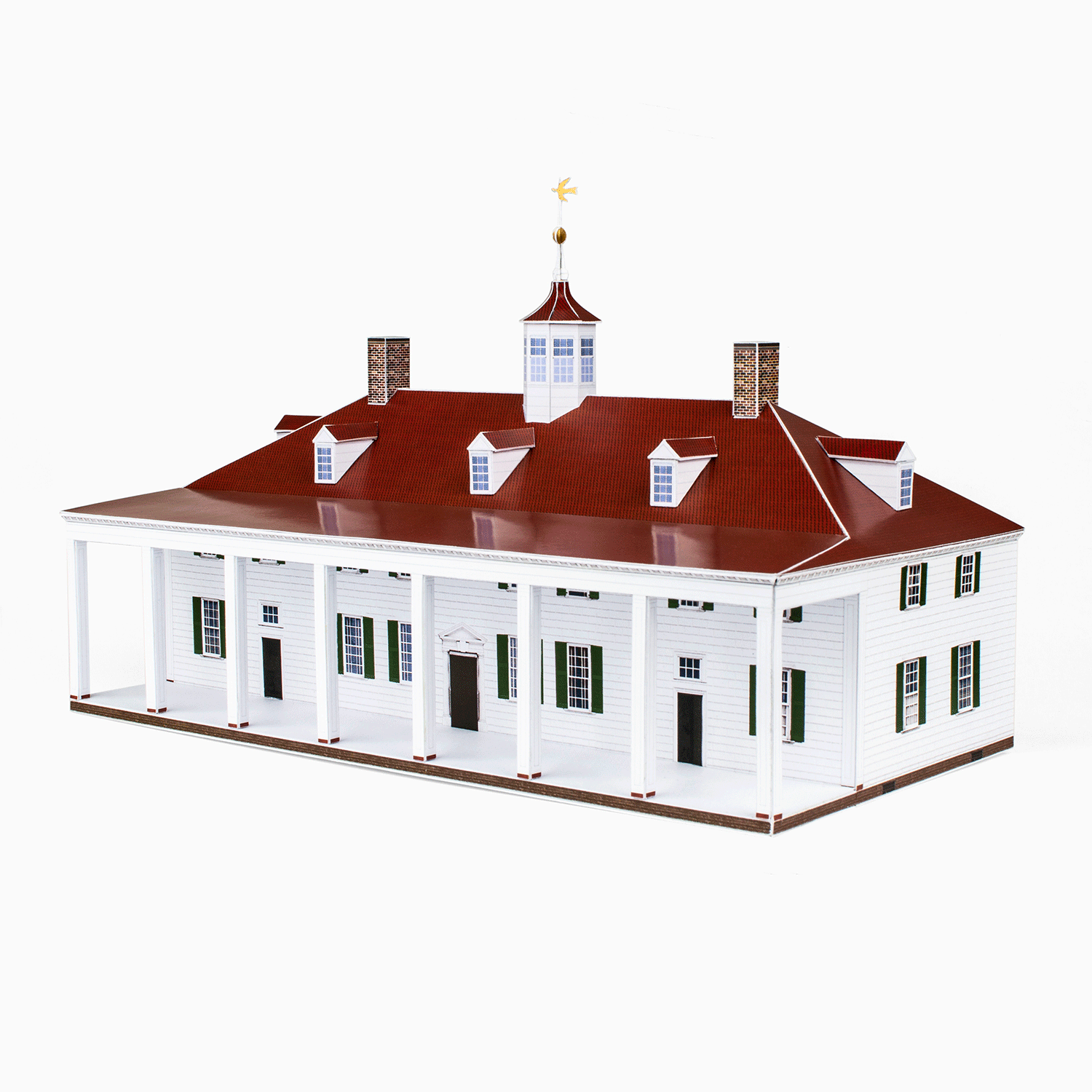 Mount Vernon Paper Model by PaperLandmarks Porch