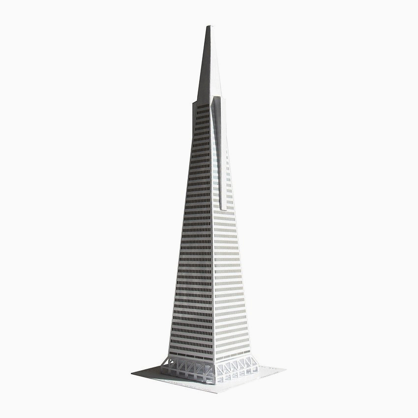 San Francisco Pyramid Paper Model Kit for Beginner Skill Level