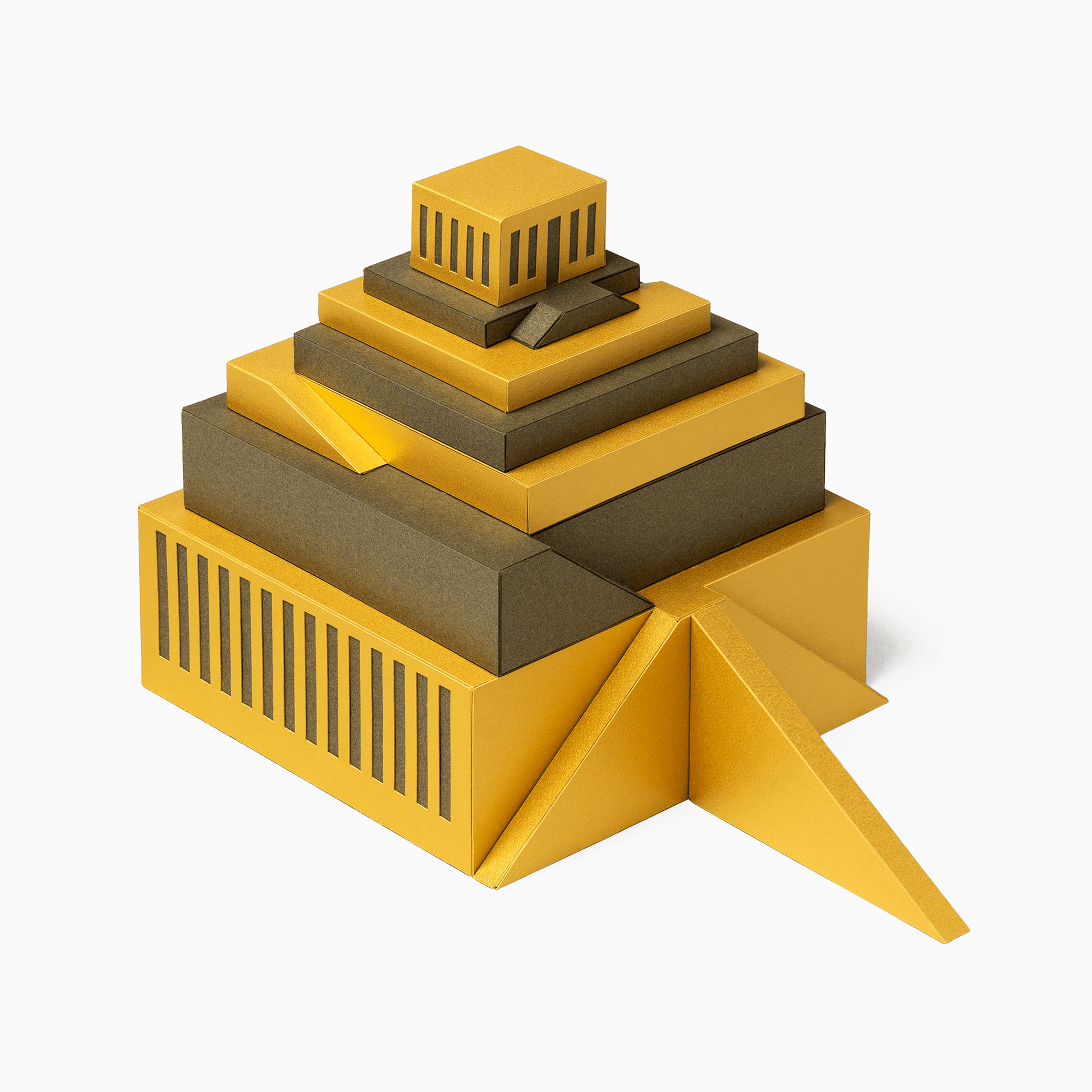 Tower Of Babel Paper Model by PaperLandmarks Assembled Ziggurat