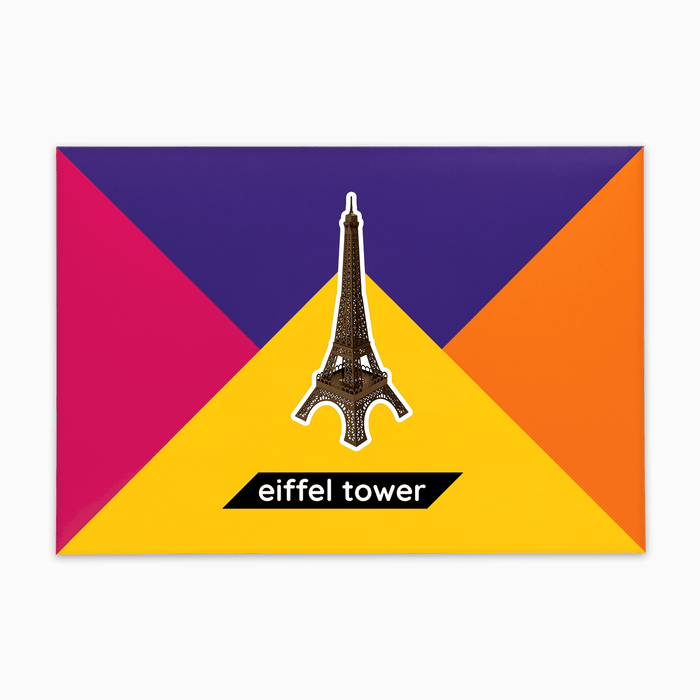 PaperLandmarks Eiffel Tower Bronze Paper Model Kit Gift Packaging