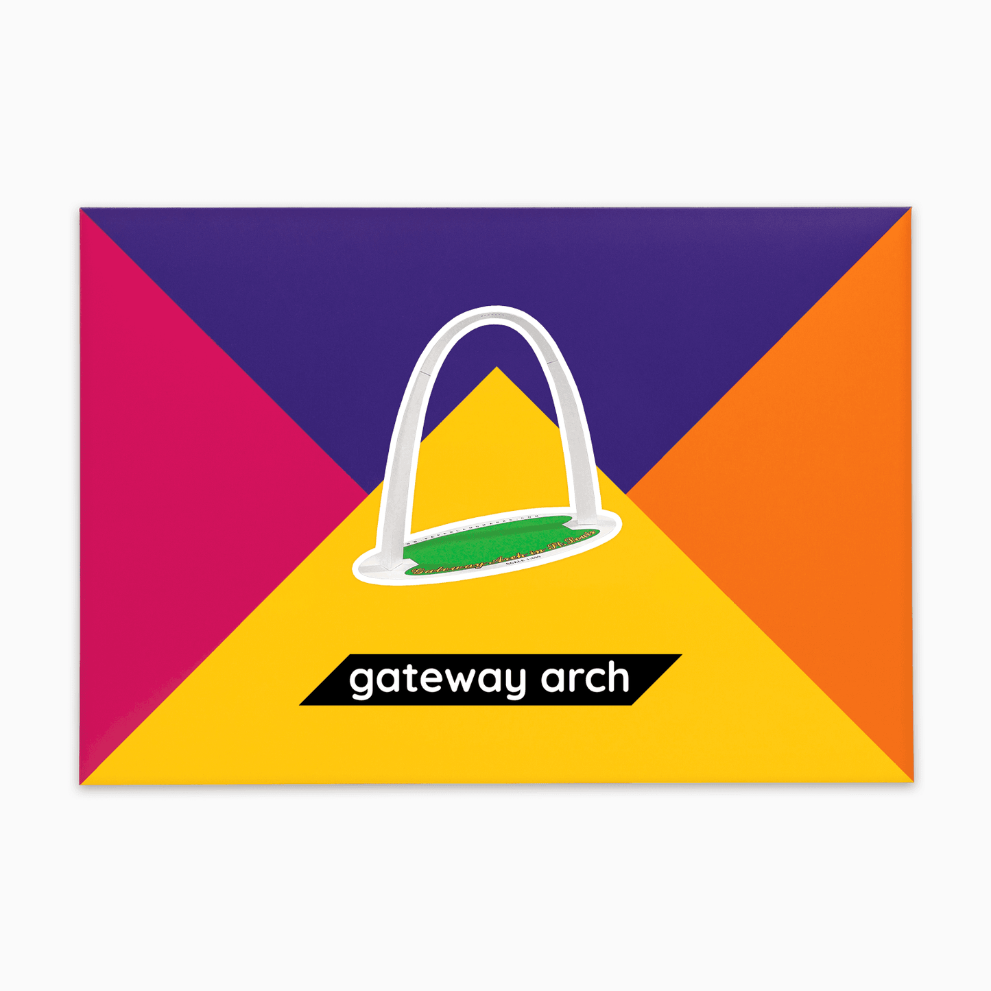 PaperLandmarks Gateway Arch Paper Model Kit Gift Packaging