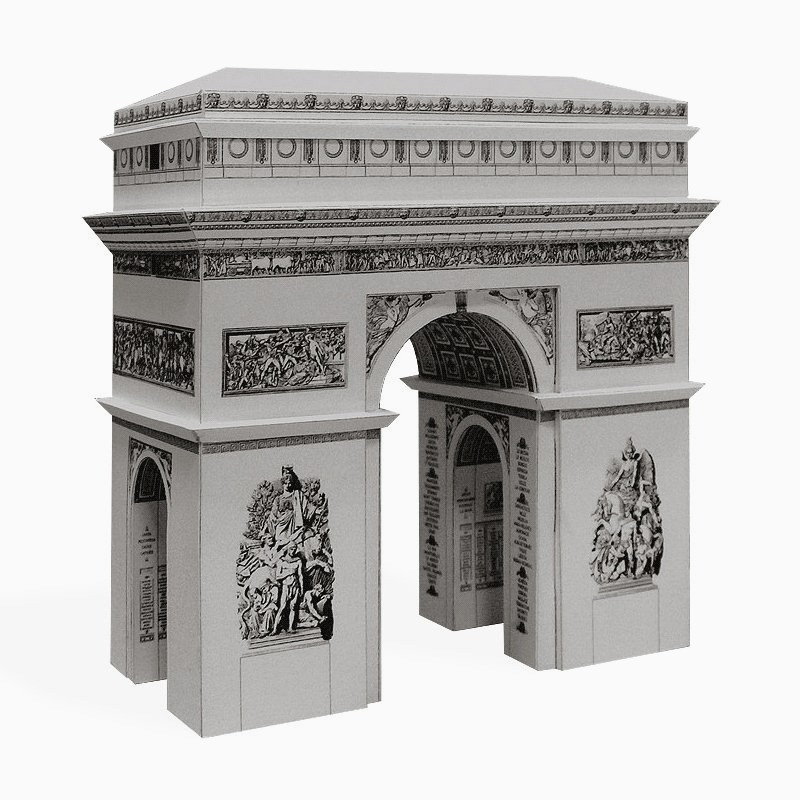Arc de Triomphe Paper Model by PaperLandmarks Silver