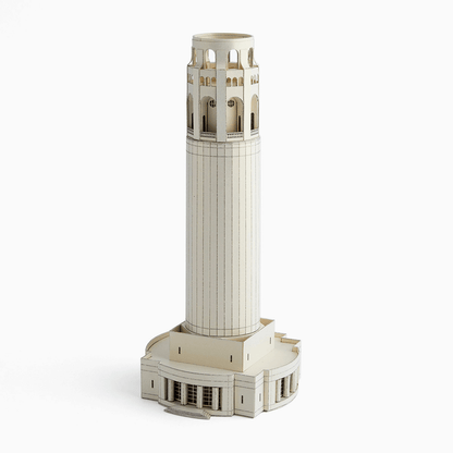 Coit Tower Paper Model by PaperLandmarks Limestone
