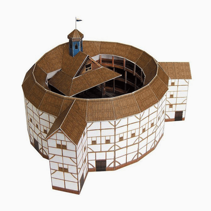 Globe Theatre Paper Model by PaperLandmarks Angled View
