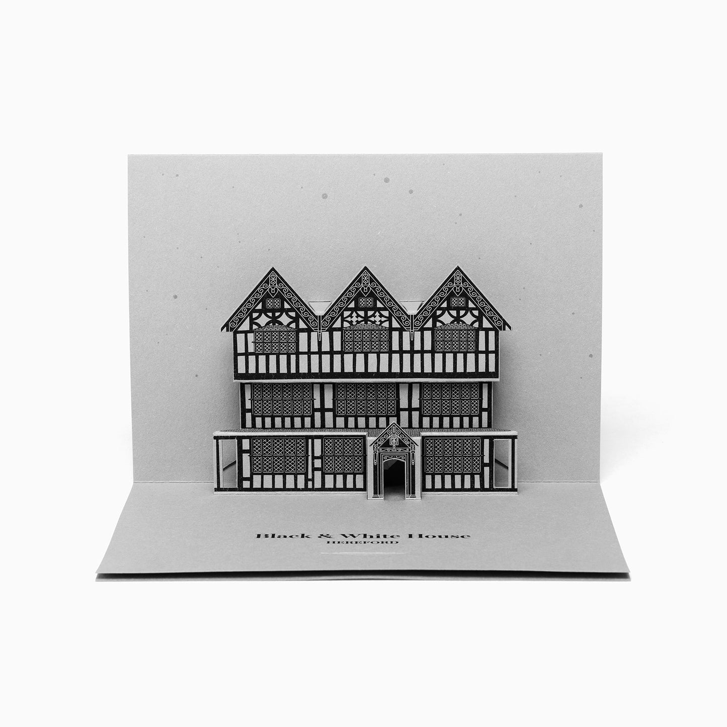 Hereford Black and White House Pop-Up Card by PaperLandmarks Grey
