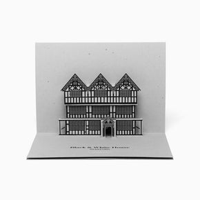 Hereford Black and White House Pop-Up Card by PaperLandmarks White