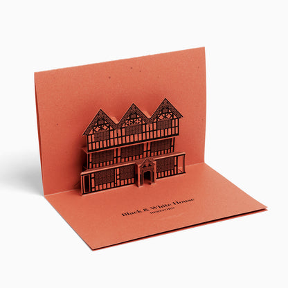 Hereford Black and White House Pop-Up Card by PaperLandmarks Red