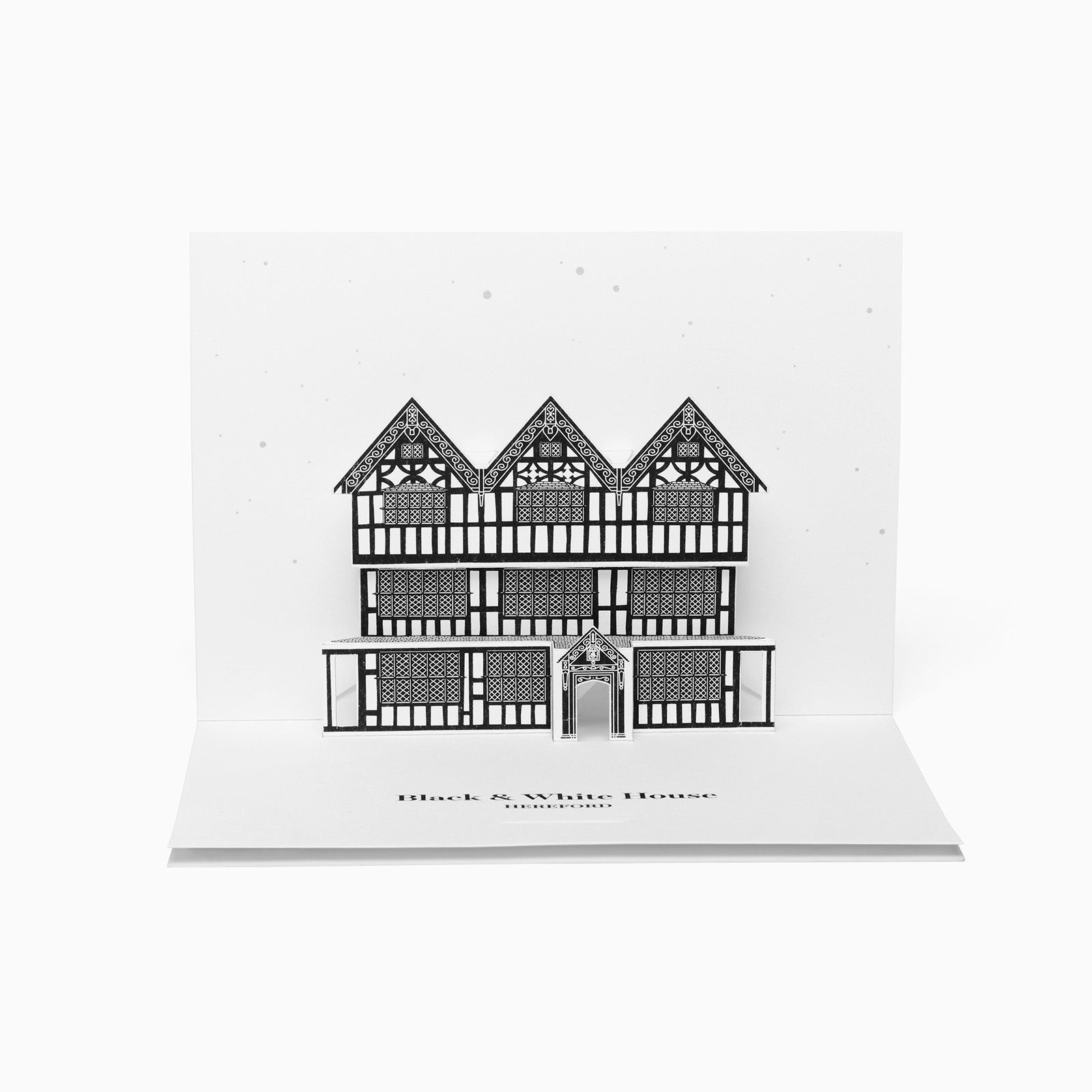 Hereford Black and White House Pop-Up Card by PaperLandmarks White