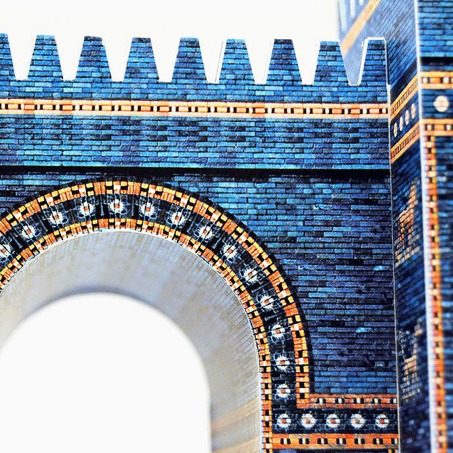 Ishtar Gate Paper Model by PaperLandmarks Detail Closeup