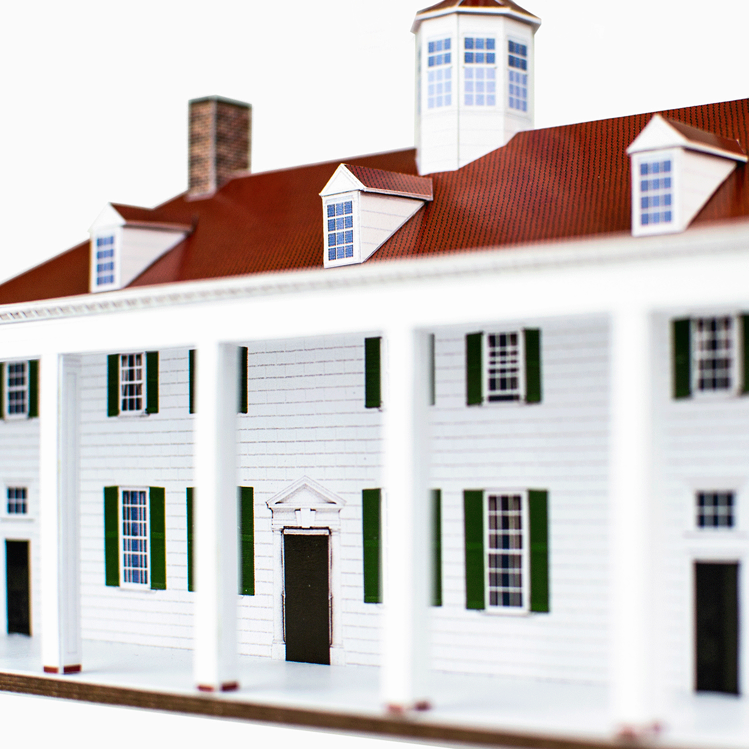Mount Vernon Paper Model by PaperLandmarks Porch Detail