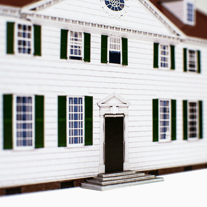Mount Vernon Paper Model by PaperLandmarks West Front Detail Closeup