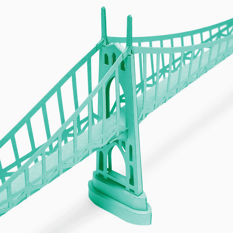St Johns Bridge of Portland - Intermediate Skill Level Paper Model Kit ...