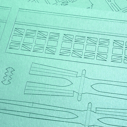 St Johns Bridge Paper Model Kit by PaperLandmarks Pre-Cut Part Closeup
