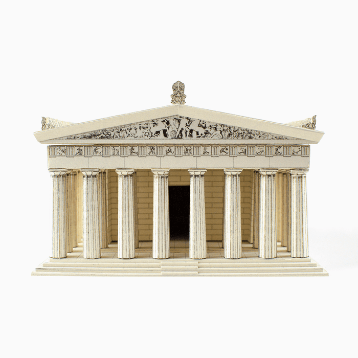 Parthenon Paper Model by PaperLandmarks Front Facade