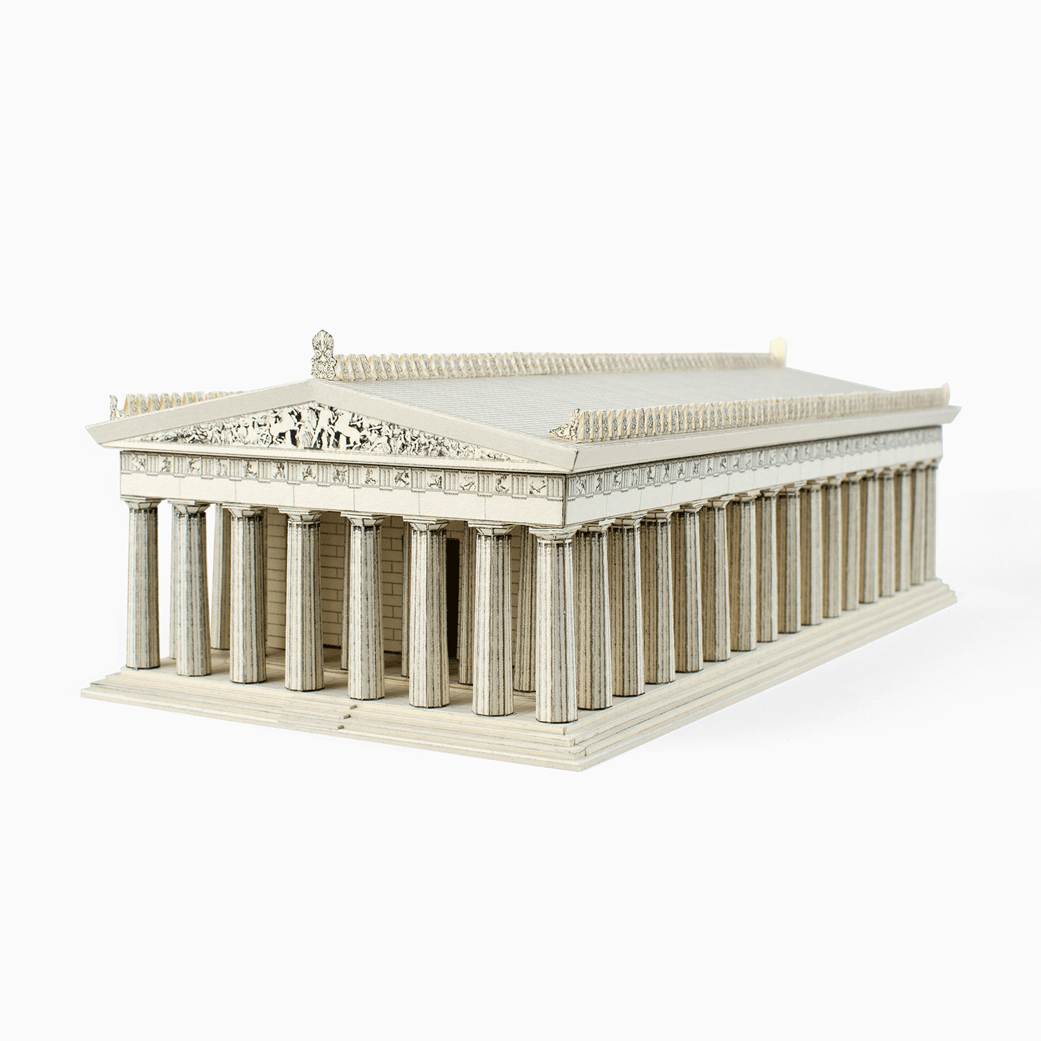 Parthenon Paper Model by PaperLandmarks Limestone Color Paperart