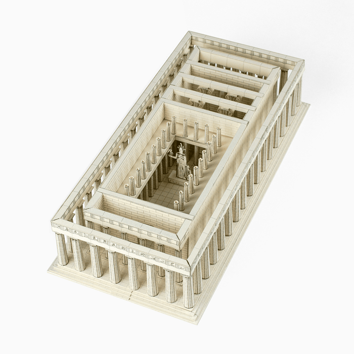 Parthenon Paper Model by PaperLandmarks Inside View