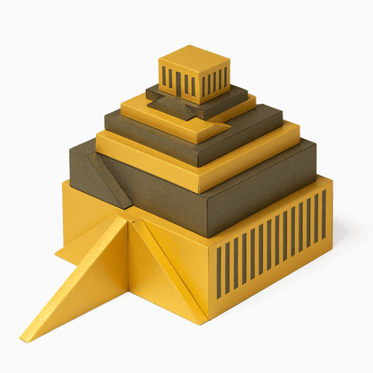 Tower Of Babel Paper Model by PaperLandmarks Assembled Ziggurat