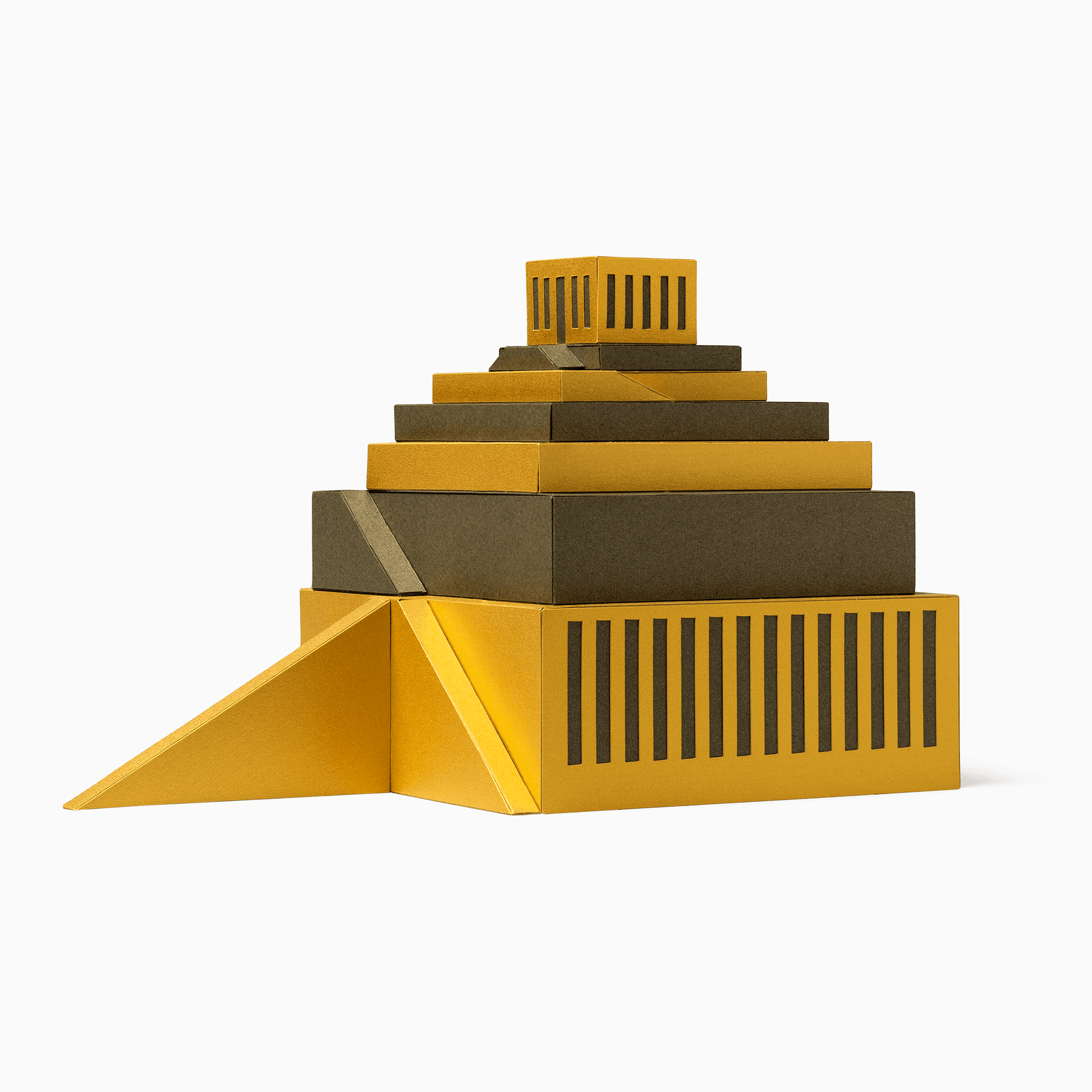 Tower Of Babel Paper Model by PaperLandmarks Assembled Ziggurat