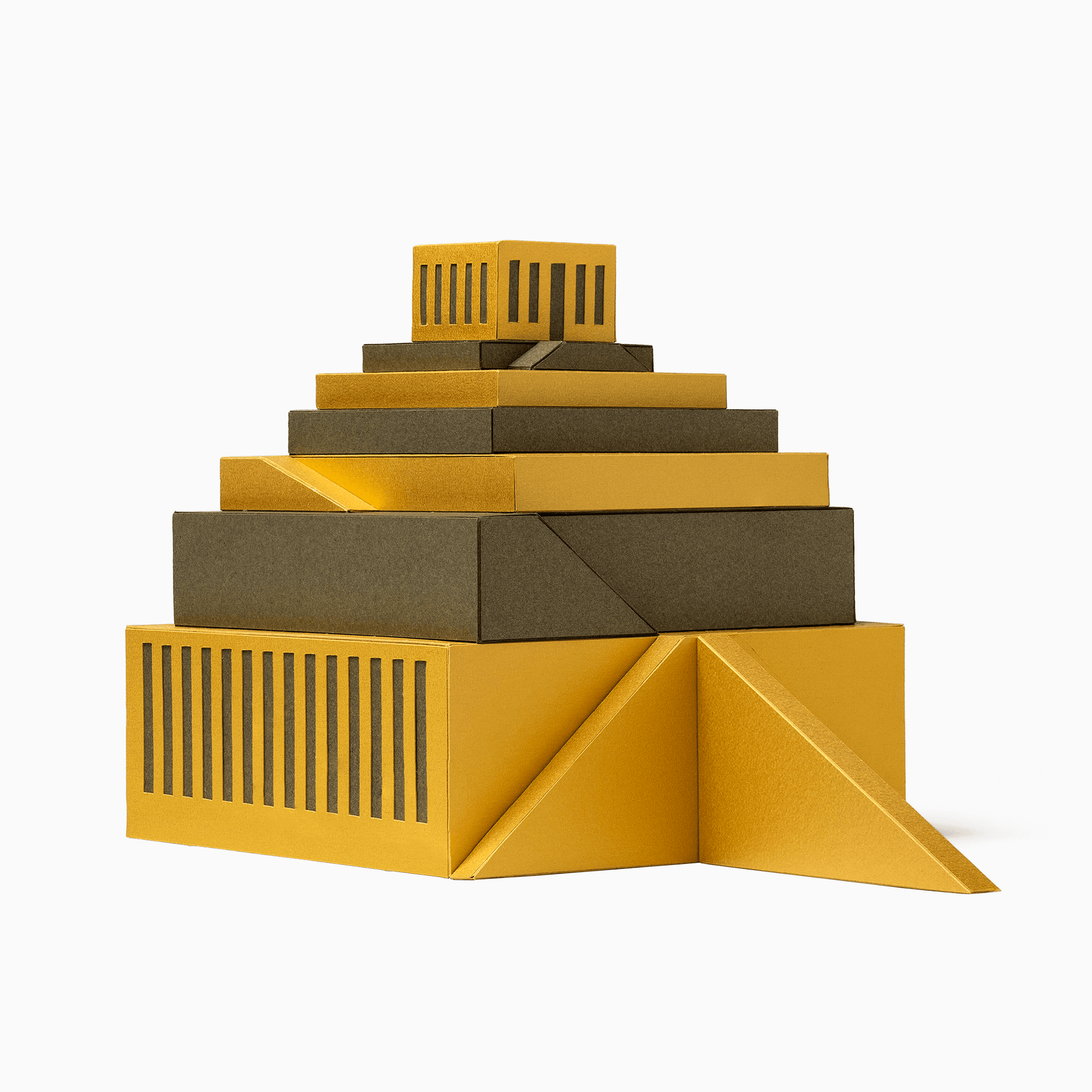 Tower Of Babel Paper Model by PaperLandmarks Assembled Ziggurat