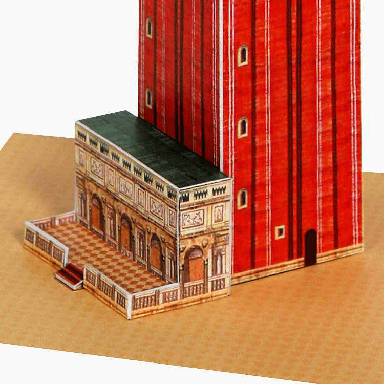 Venice Campanile Paper Model by PaperLandmarks Detail Closeup